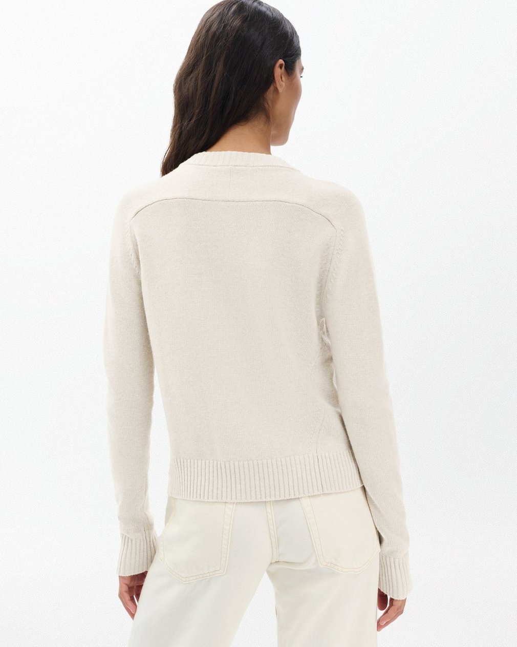 Wallace Crewneck Cardigan - Oatmeal - Image 5