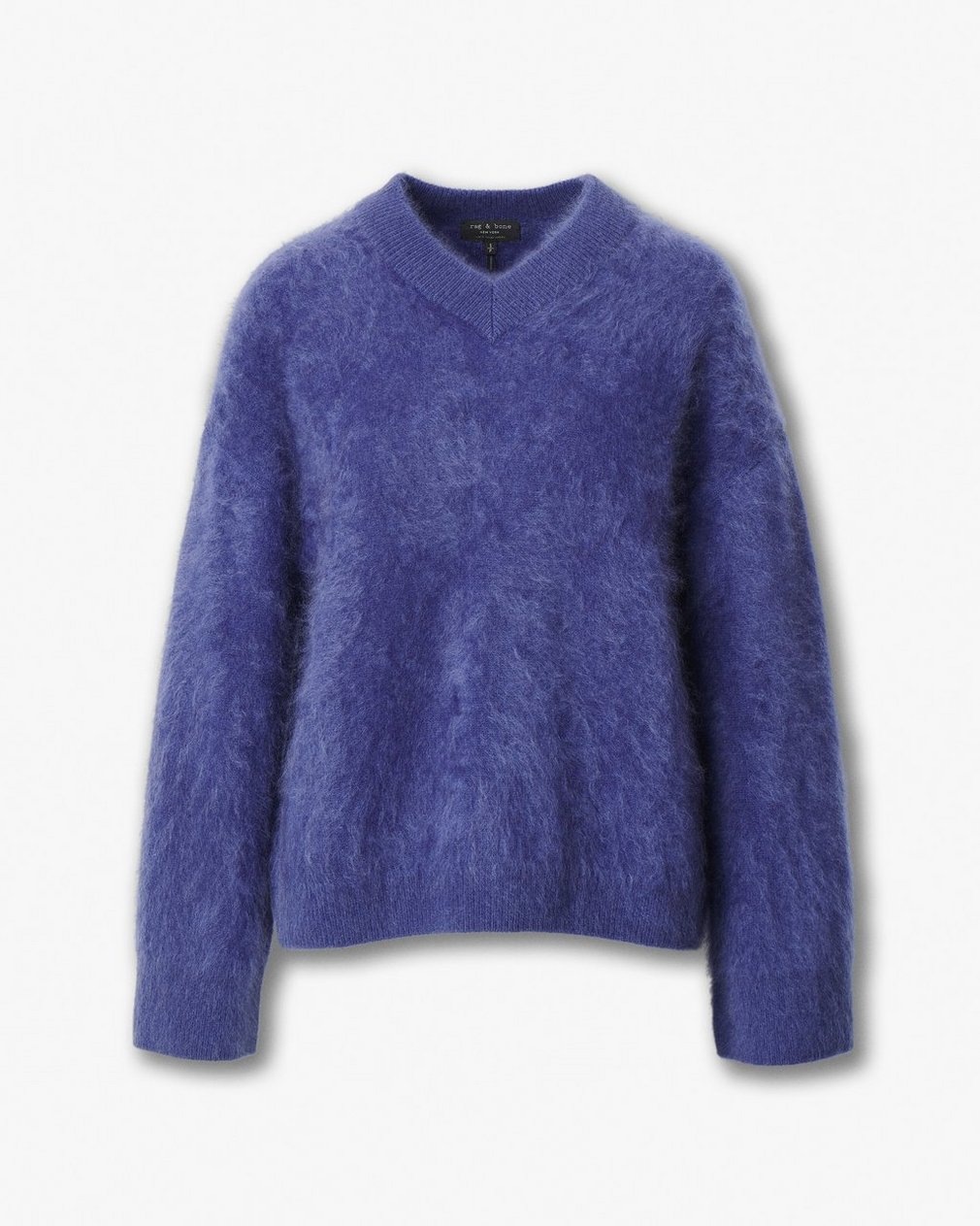 Jada Brushed Cashmere V-Neck Sweater - Dark Blue - Image 2