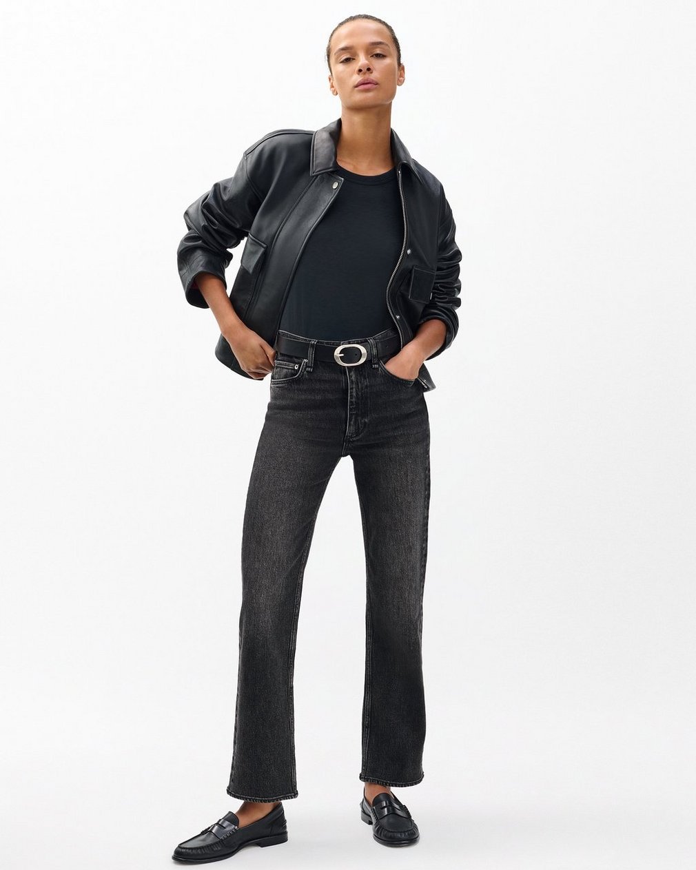 Harlow Ankle Straight Jeans - Cinder