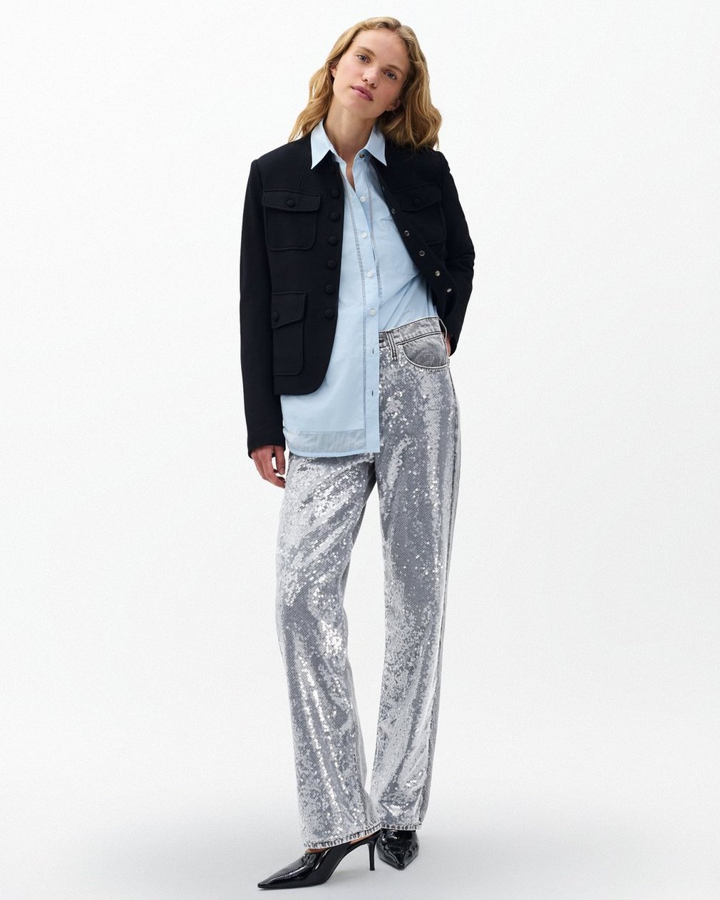 Shea Relaxed Straight Jeans - Steele Sequin - Image 3