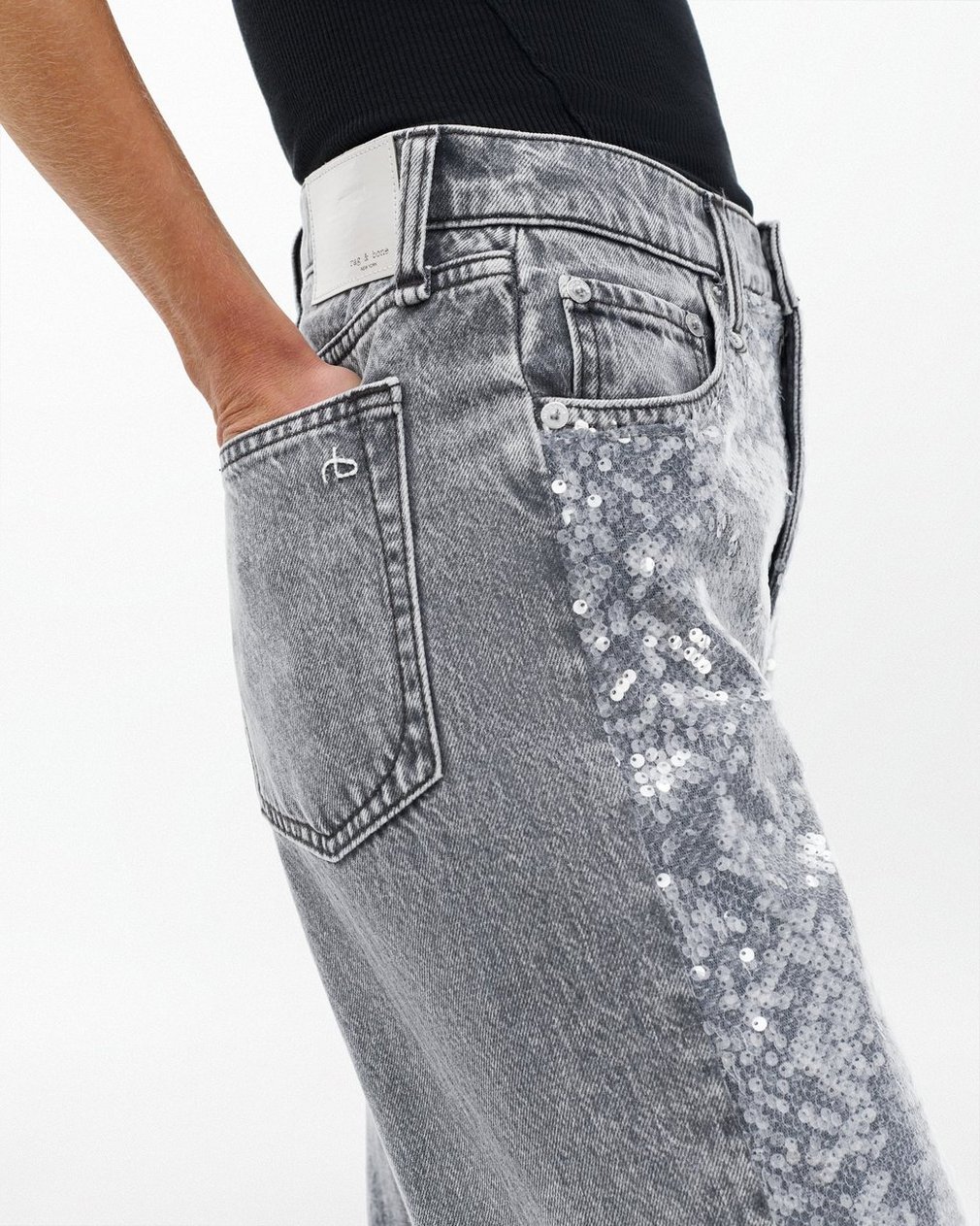 Shea Relaxed Straight Jeans - Steele Sequin - Image 5