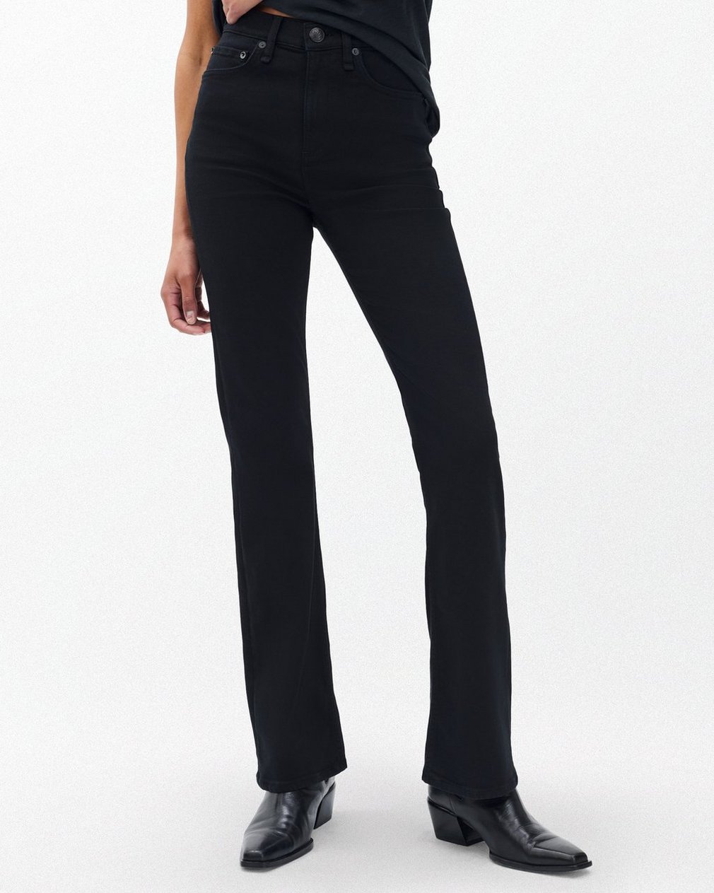 Peyton Bootcut - Black: Mid-Rise Stretch Jean - Image 4