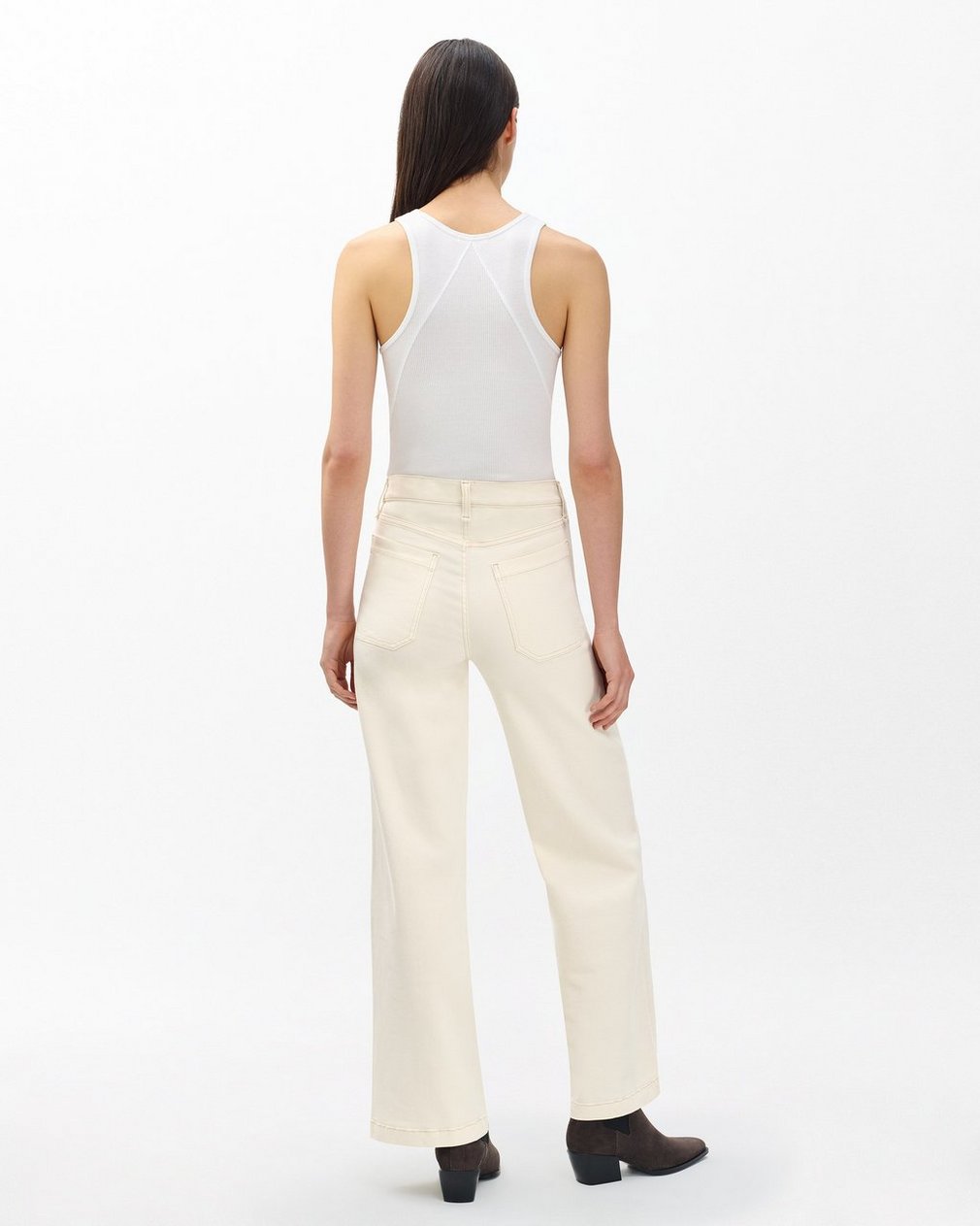 Hadley Wide-Leg Jeans - Ecru - Image 6