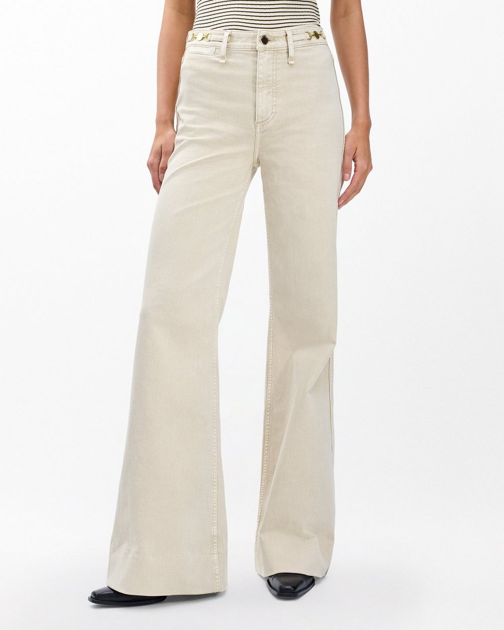 Skylar Wide-Leg Jeans - Sand Stone - Image 4