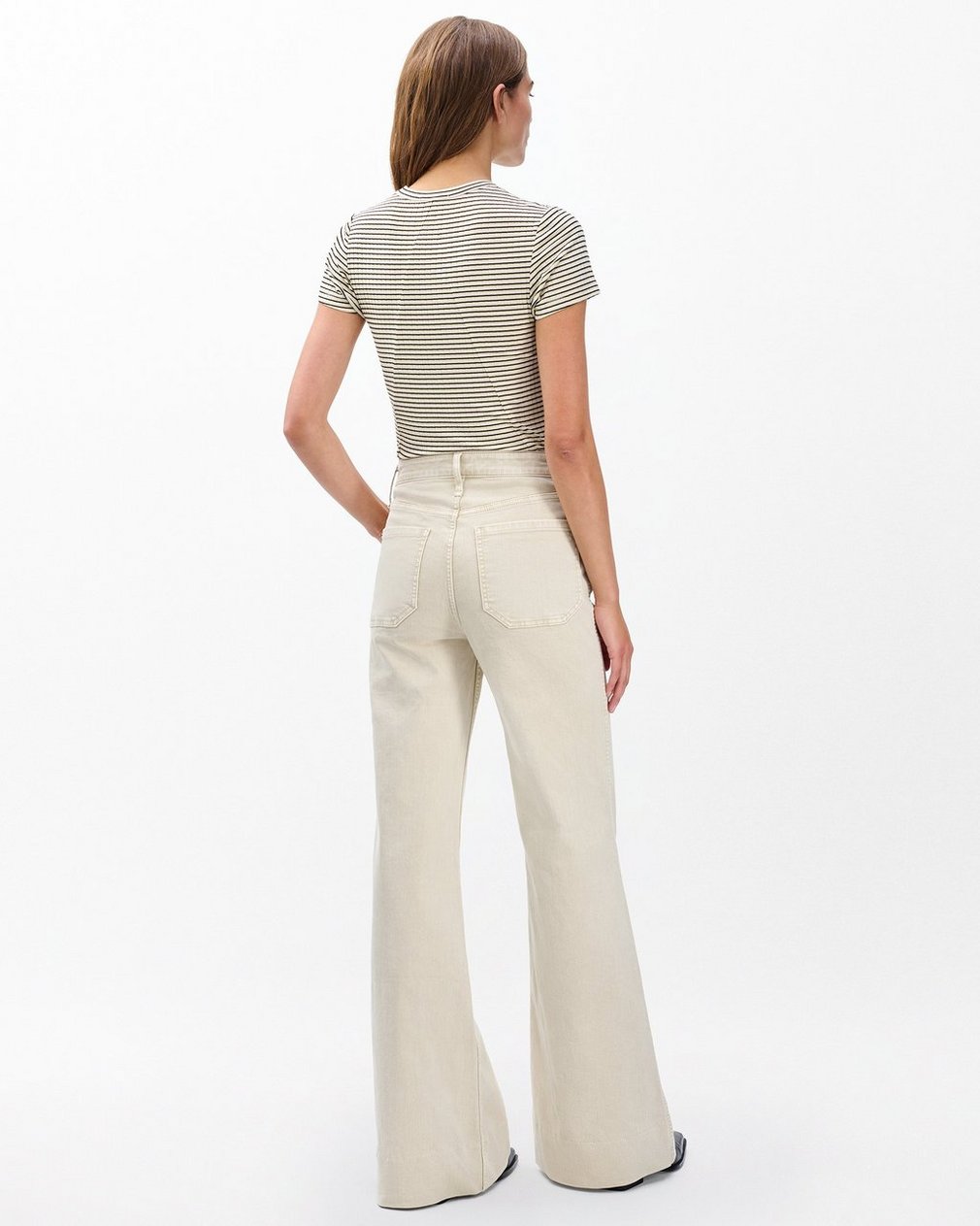 Skylar Wide-Leg Jeans - Sand Stone - Image 6