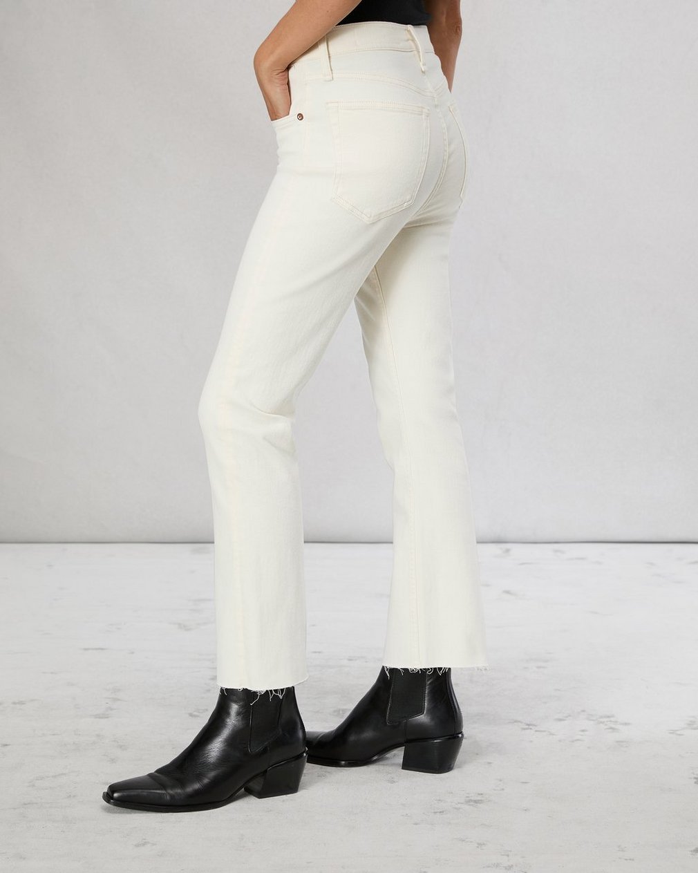 Peyton Ankle Bootcut Jean - Ecru - Image 4