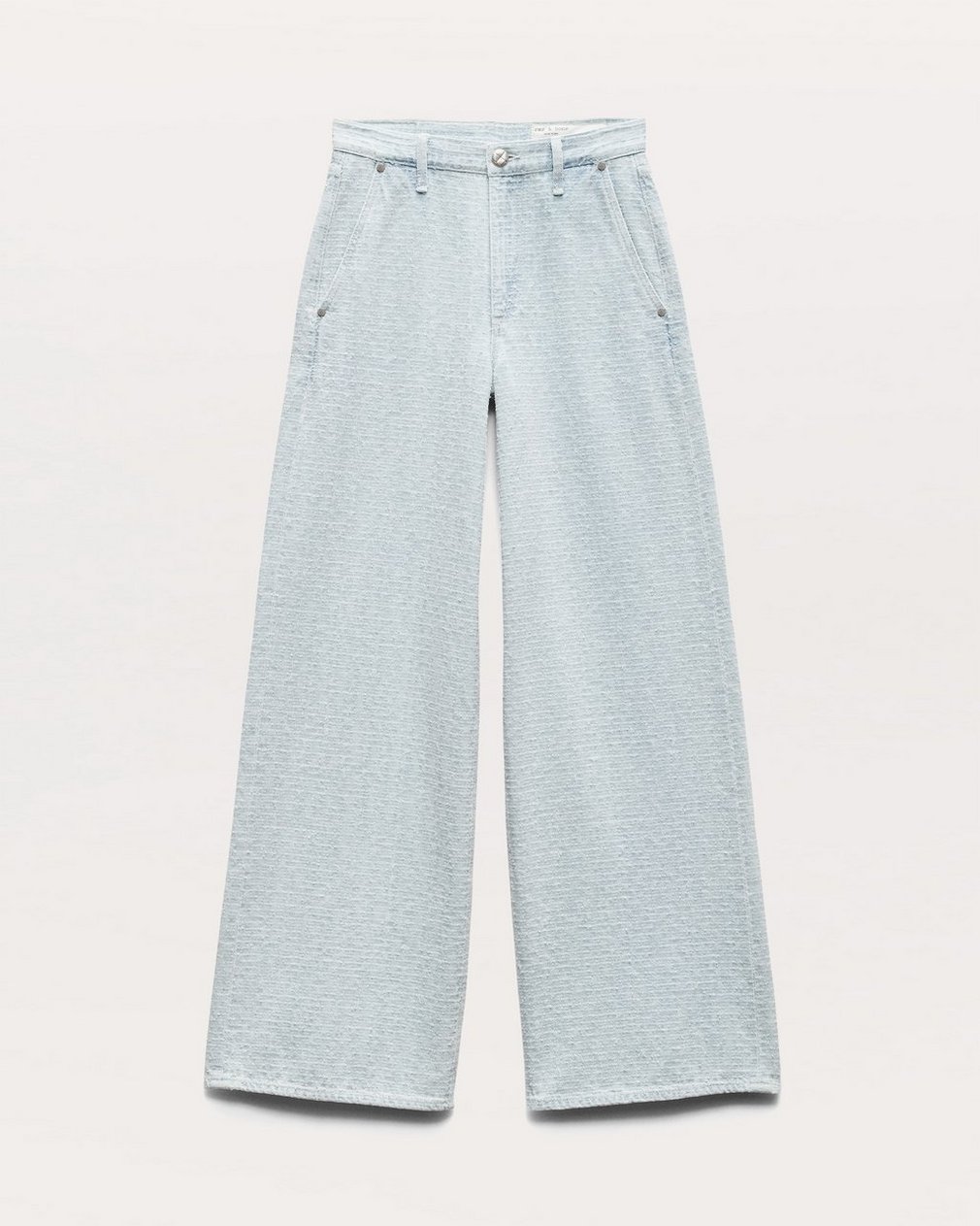 Tailored Sofie Textured Wide-Leg Jeans - Sky Blue Tweed - Image 2