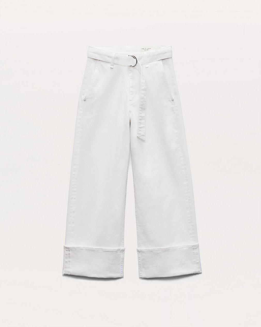 Andi Belted Ankle-Length Wide-Leg Jeans - Optic White - Image 2