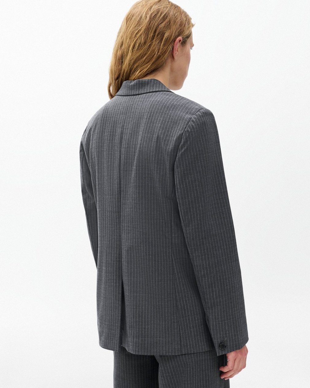 Jennifer Striped Two-in-One Blazer - Grey Stripe - Image 6