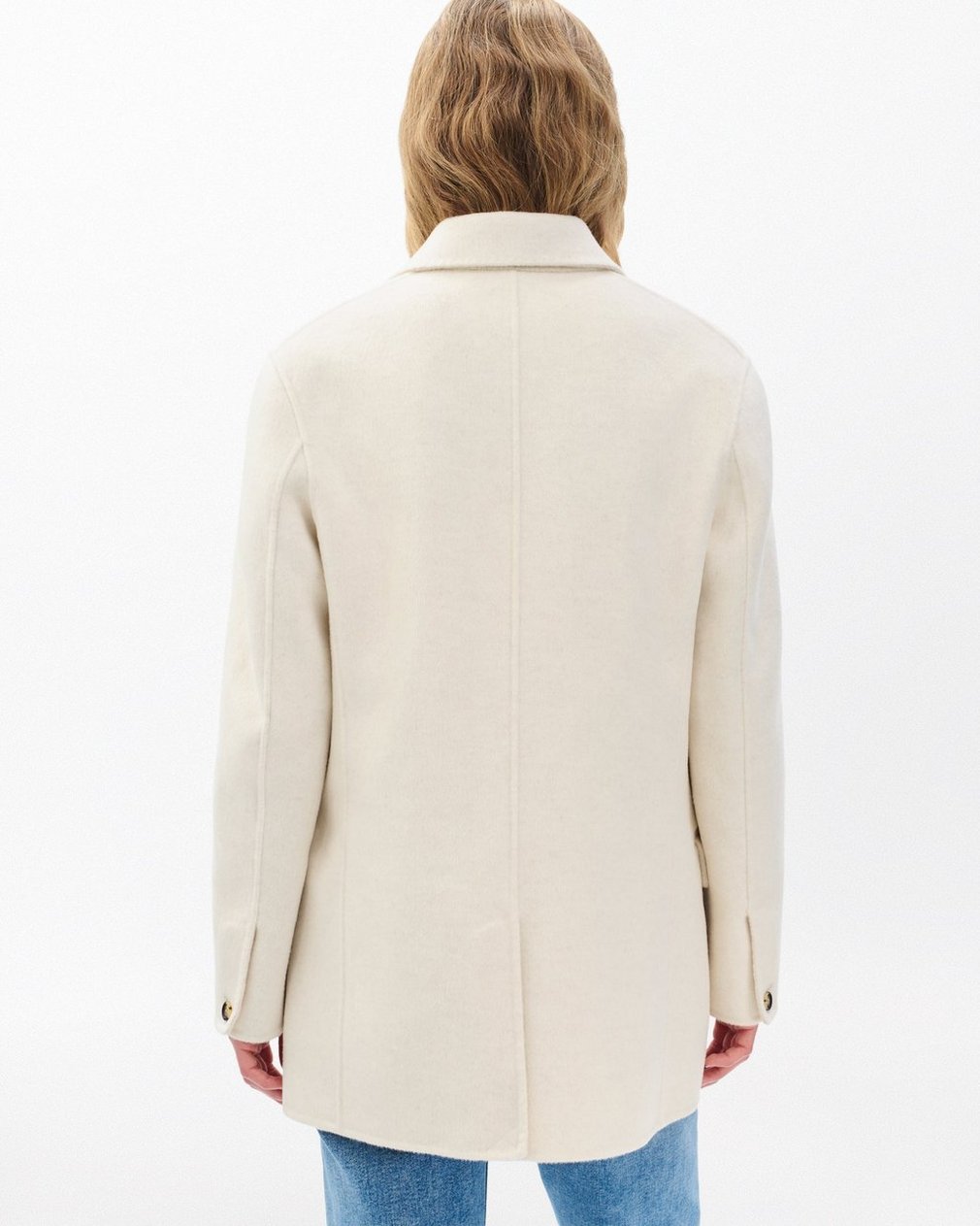 Zoe Double-Face Wool Blazer - Ivory - Image 6