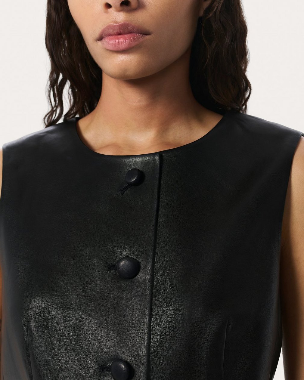 Slade Leather Vest - Black - Image 4