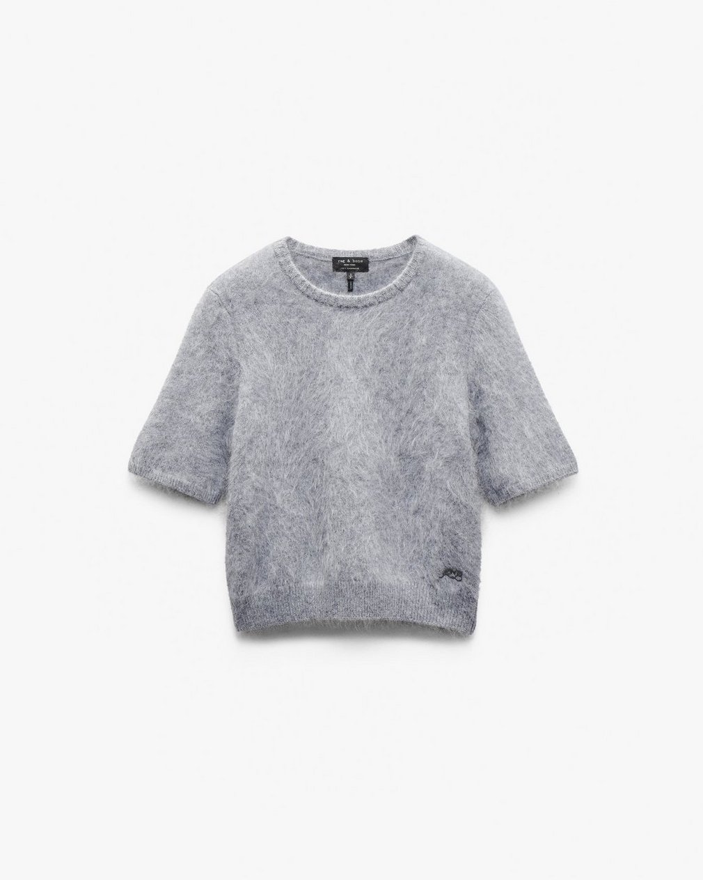 Jada Brushed Short-Sleeve Crewneck - Heather Grey - Image 2