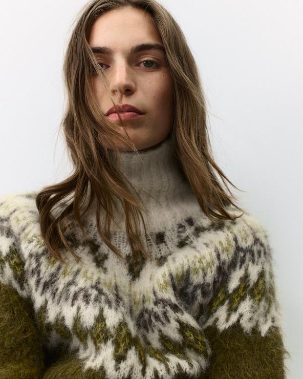 Beth Fair Isle Turtleneck Sweater - Army Multi - Image 6