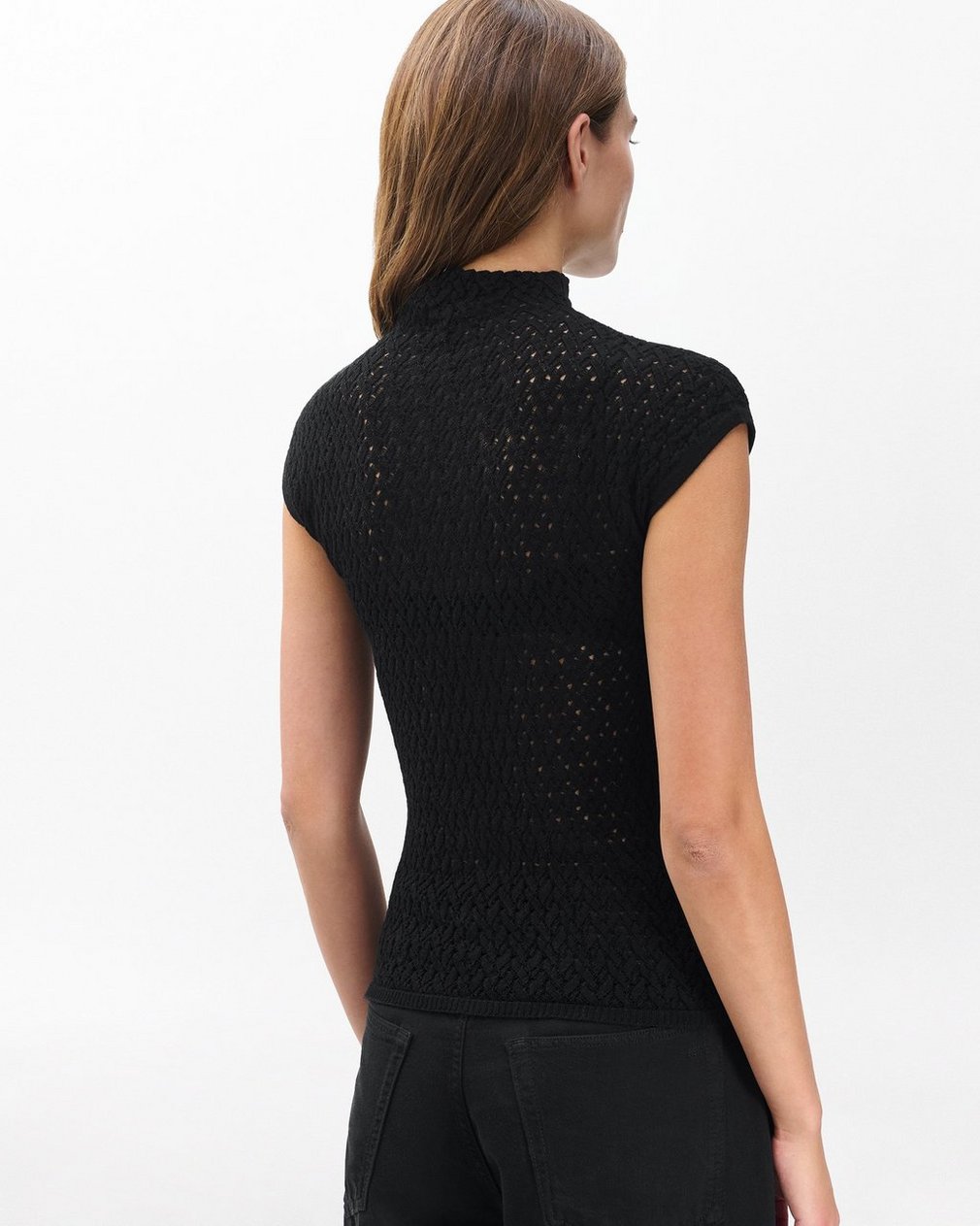 Tana Merino Wool Knit Top - Black - Image 7