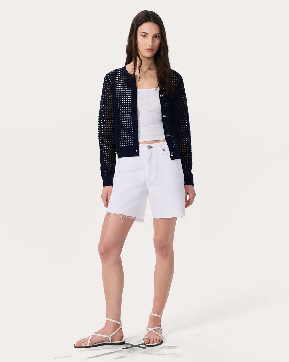 Ezra Open-Knit Cardigan - Indigo - Image 3