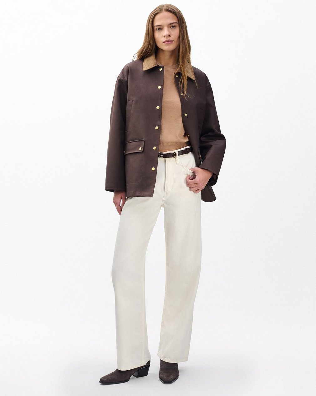 Adeline Lightweight Cashmere Tee - Camel - Image 4