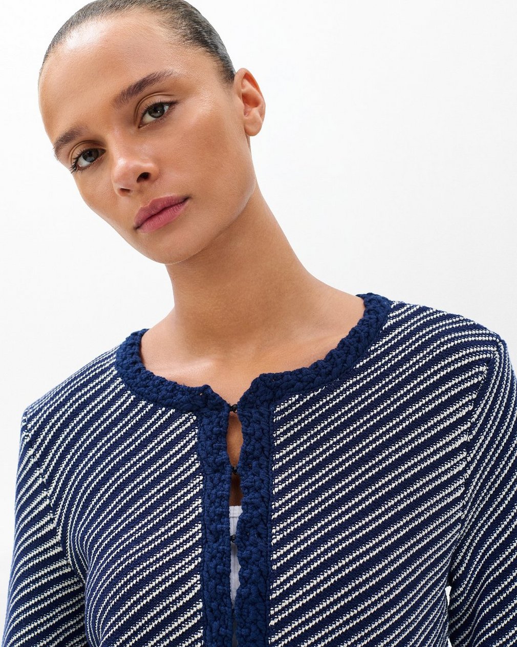 Claire Striped Cardigan - Indigo - Image 4