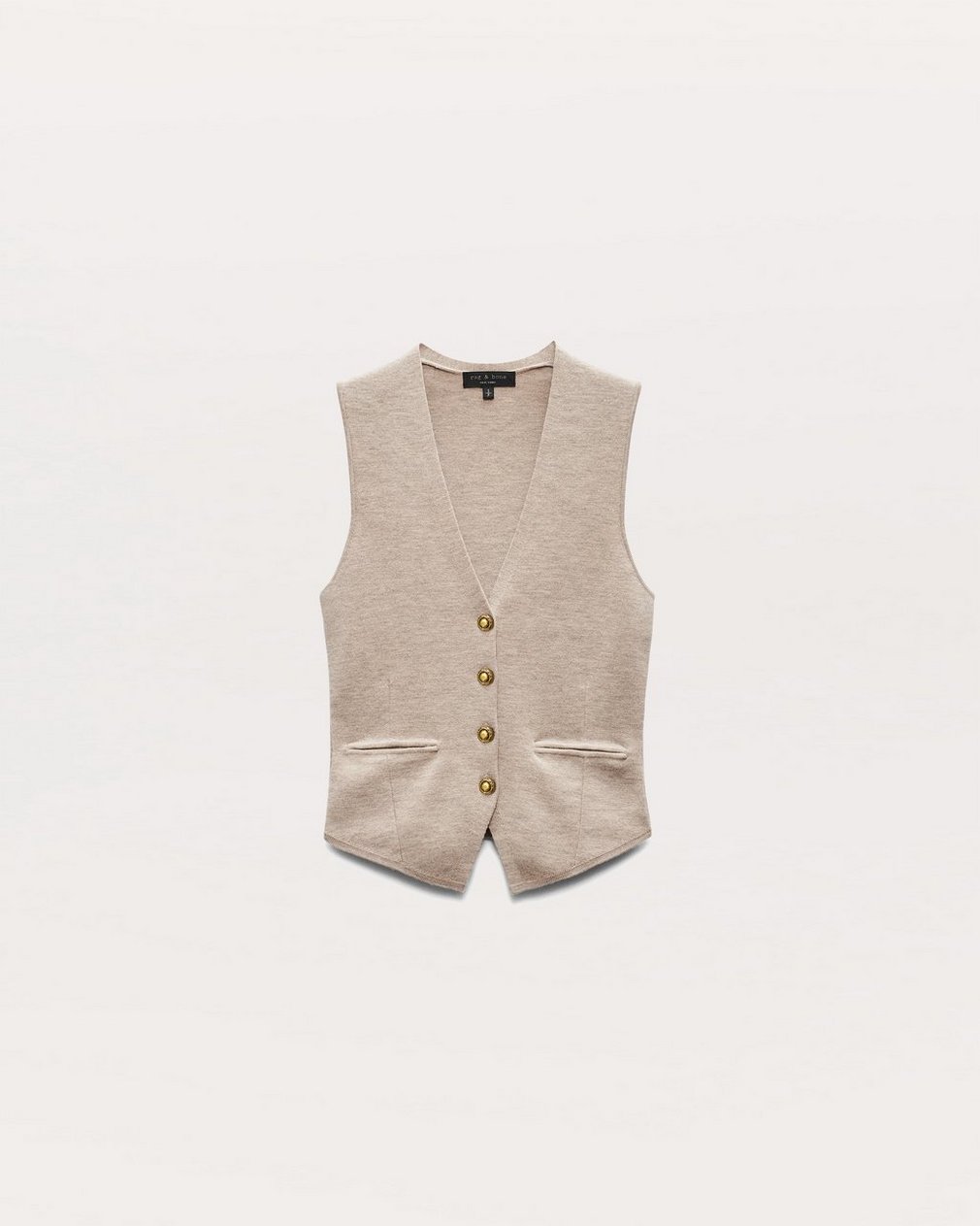 Ella Merino Wool-Blend Sweater Vest - Dark Taupe - Image 2