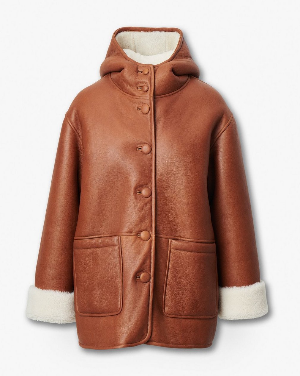 Jackie Shearling Coat - Cognac - Image 2