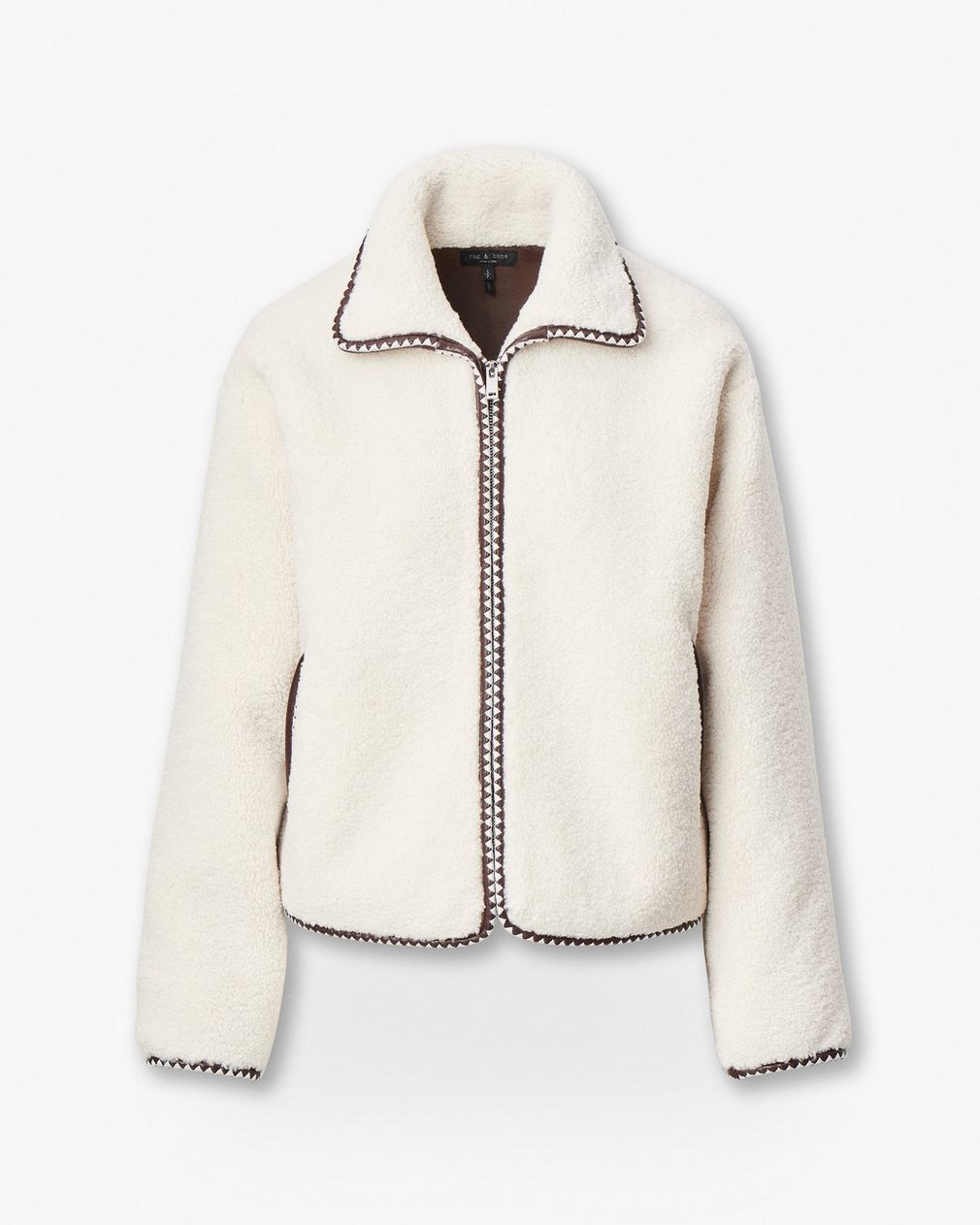 Mai Sherpa Zip-Up Jacket - Ivory - Image 2