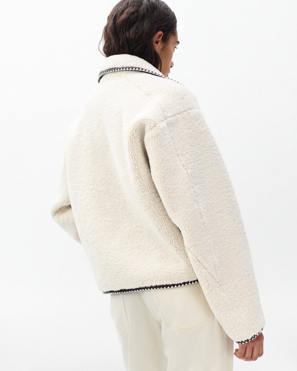Mai Sherpa Zip-Up Jacket - Ivory - Image 6