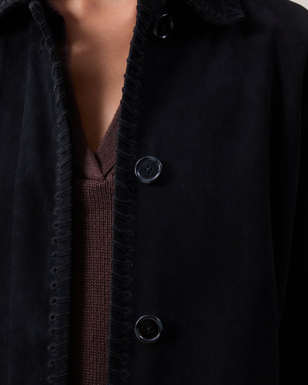 Morin Suede Coat - Black - Image 3