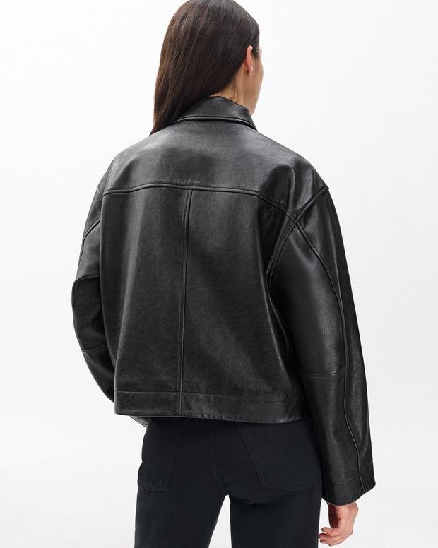 Nonie Lamb Leather Jacket - Black - Image 6