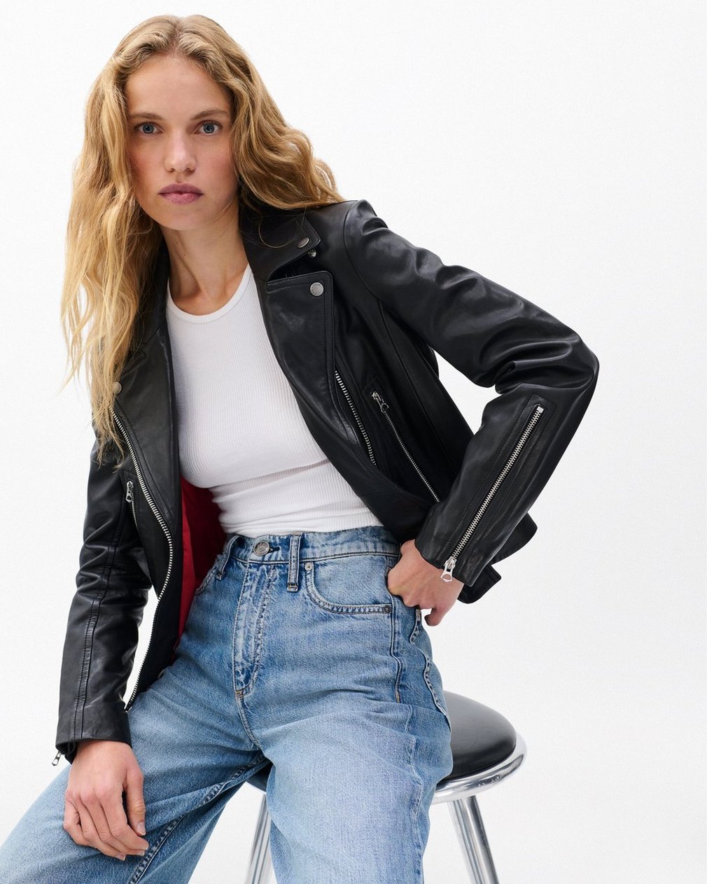 Mack Leather Moto Jacket for Women - Image 4