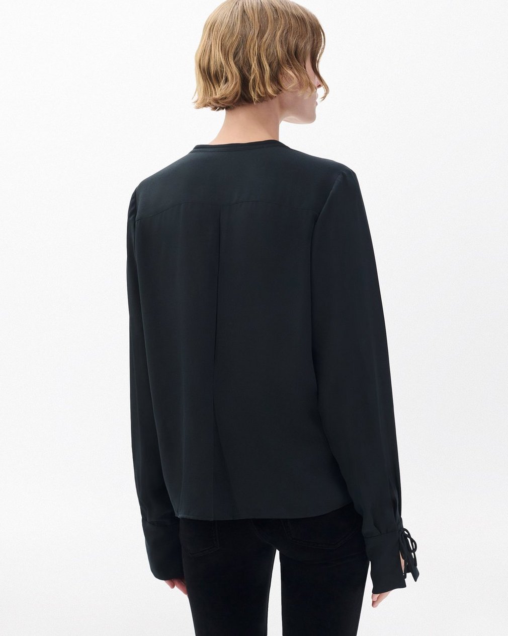 Arden Pleated Blouse - Black - Image 6