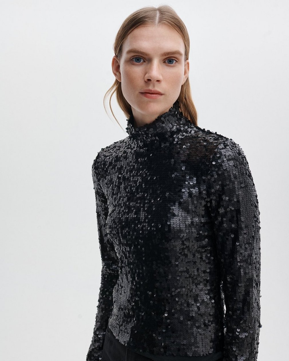 Lucy Sequined Turtleneck - Black - Image 4