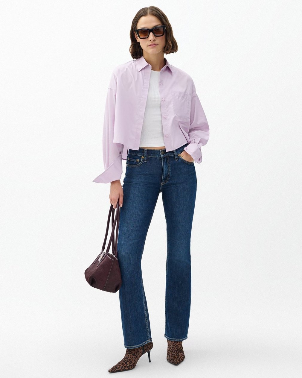 Marin Cropped Shirt - Lavender - Image 3