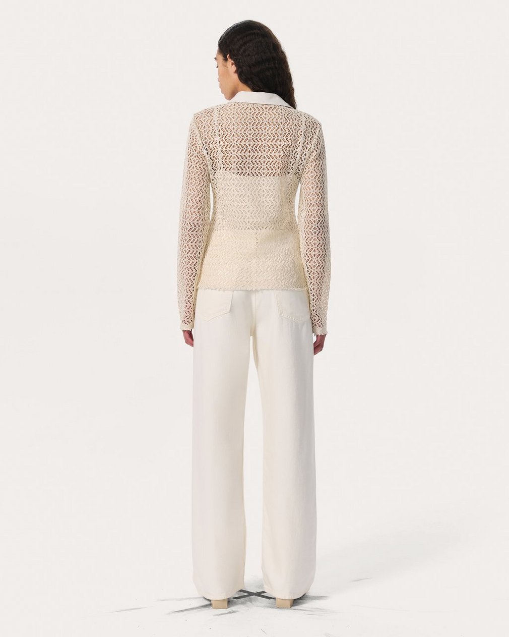 Liv Mesh Polo Shirt - Turtledove - Image 6