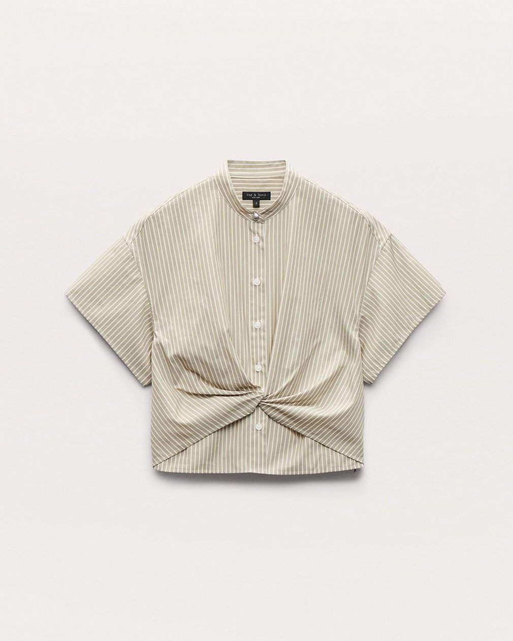 Gretchen Striped Poplin Shirt - Beige Stripe - Image 2