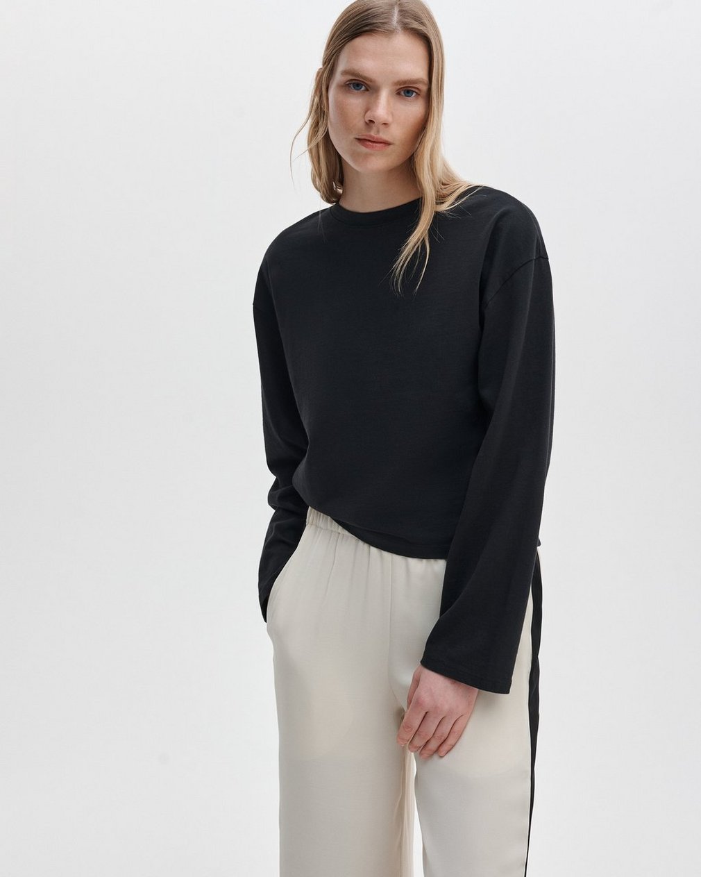 Kelly Boxy Long-Sleeve Tee - Black - Image 4