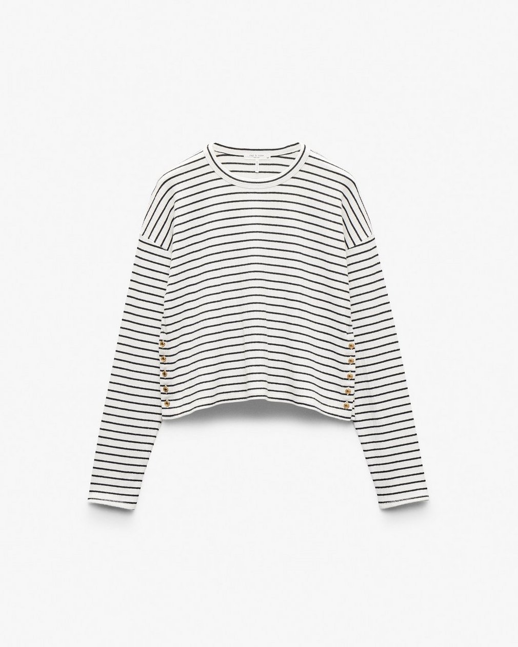 The Knit Striped Long-Sleeve Tee - Beige Multi - Image 2