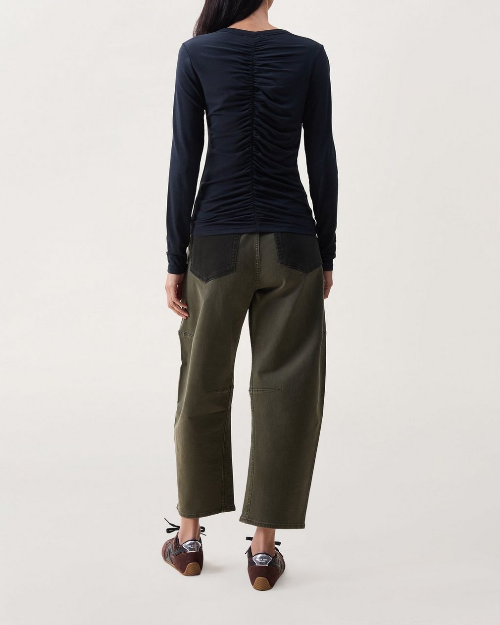 Lucy Shirred Top - Black - Image 2