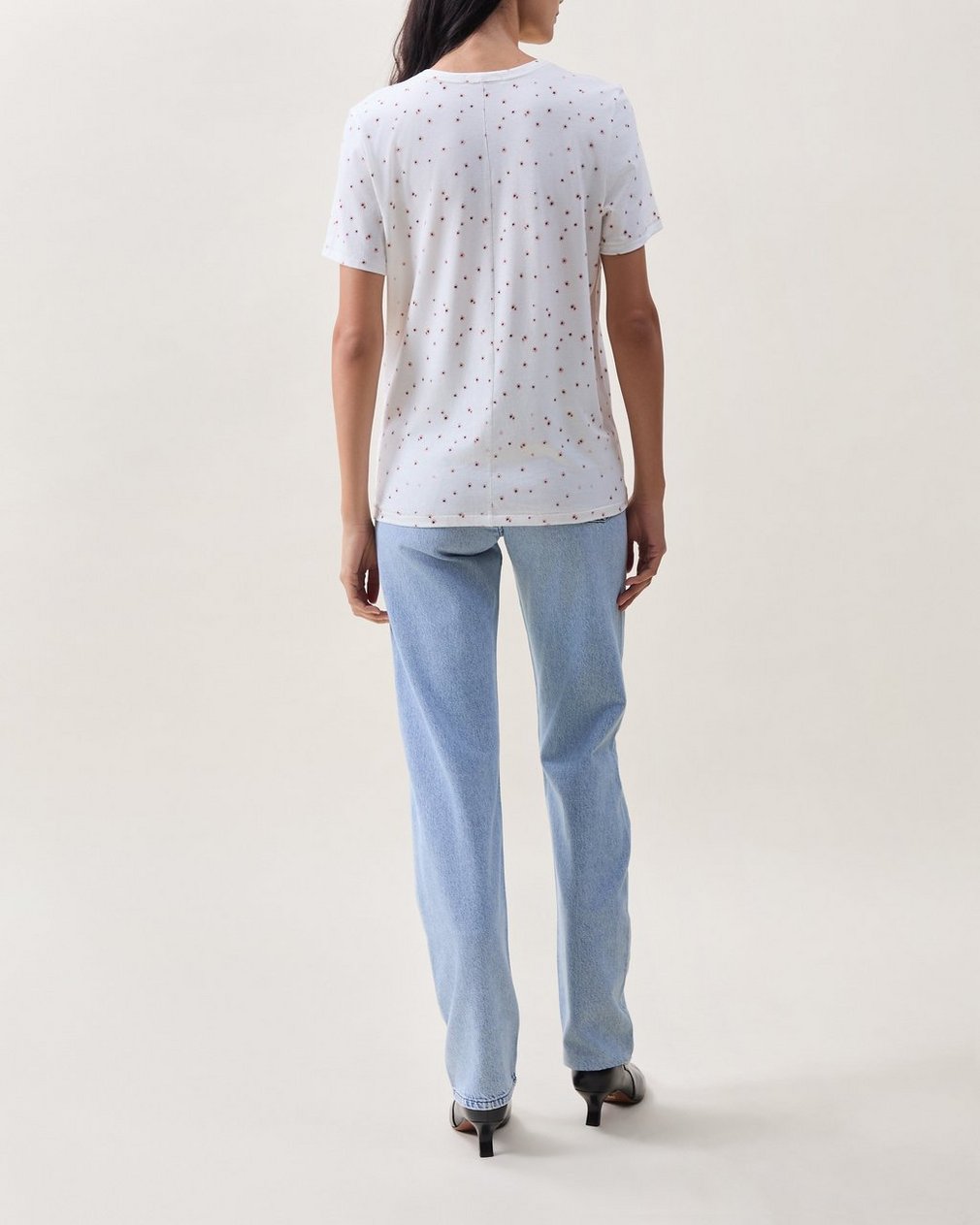 Printed Poppy Jersey Tee - Orange Mlti - Image 2
