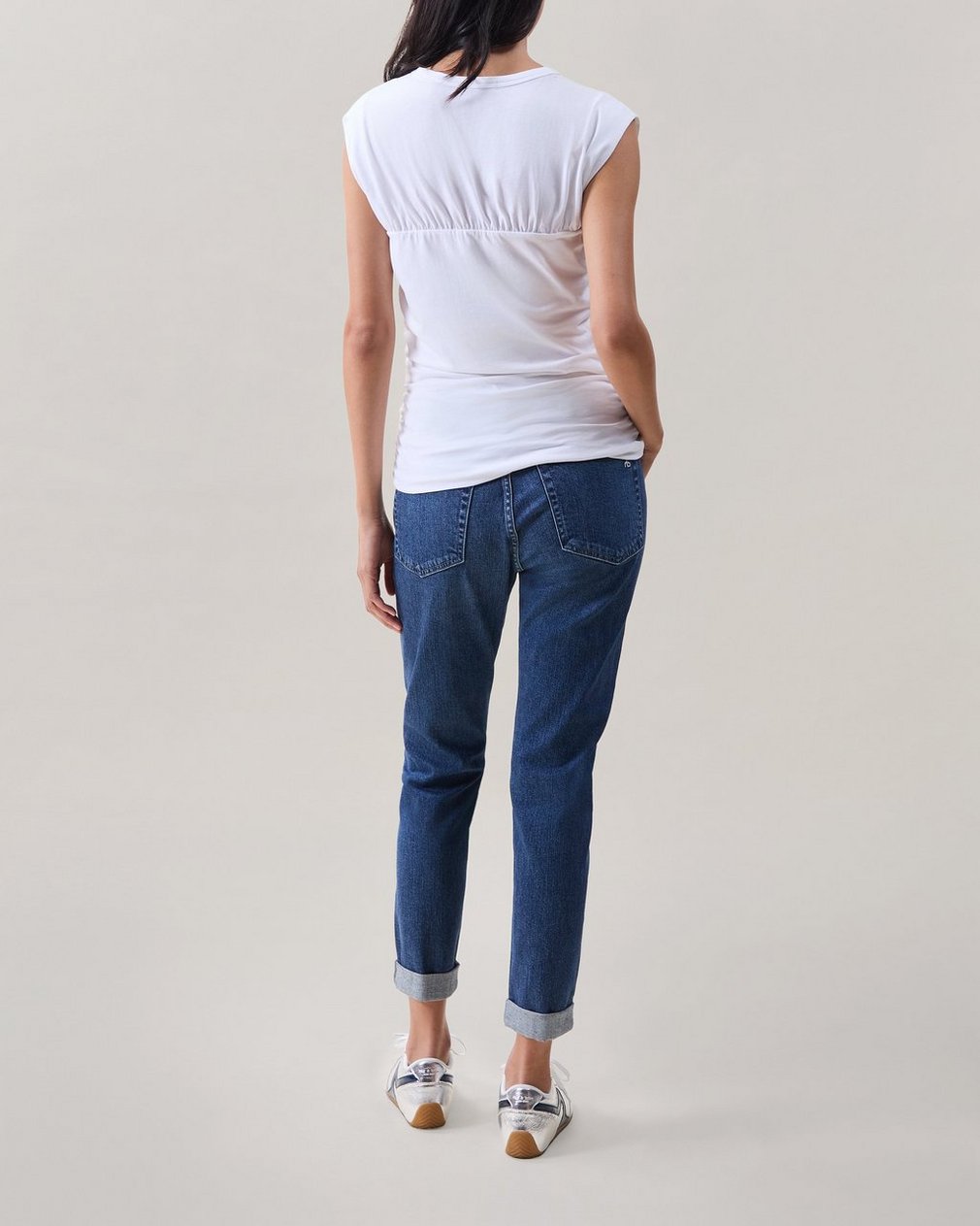The Jersey Banded Top - White - Image 2
