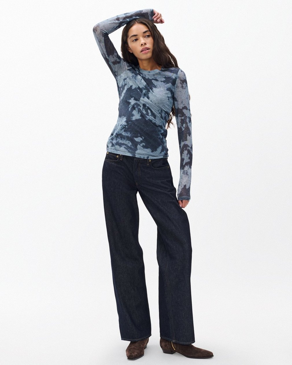 Yana Stretch Mesh Tee - Silver Multi - Image 3