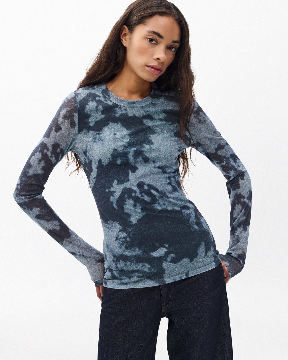 Yana Stretch Mesh Tee - Silver Multi - Image 4
