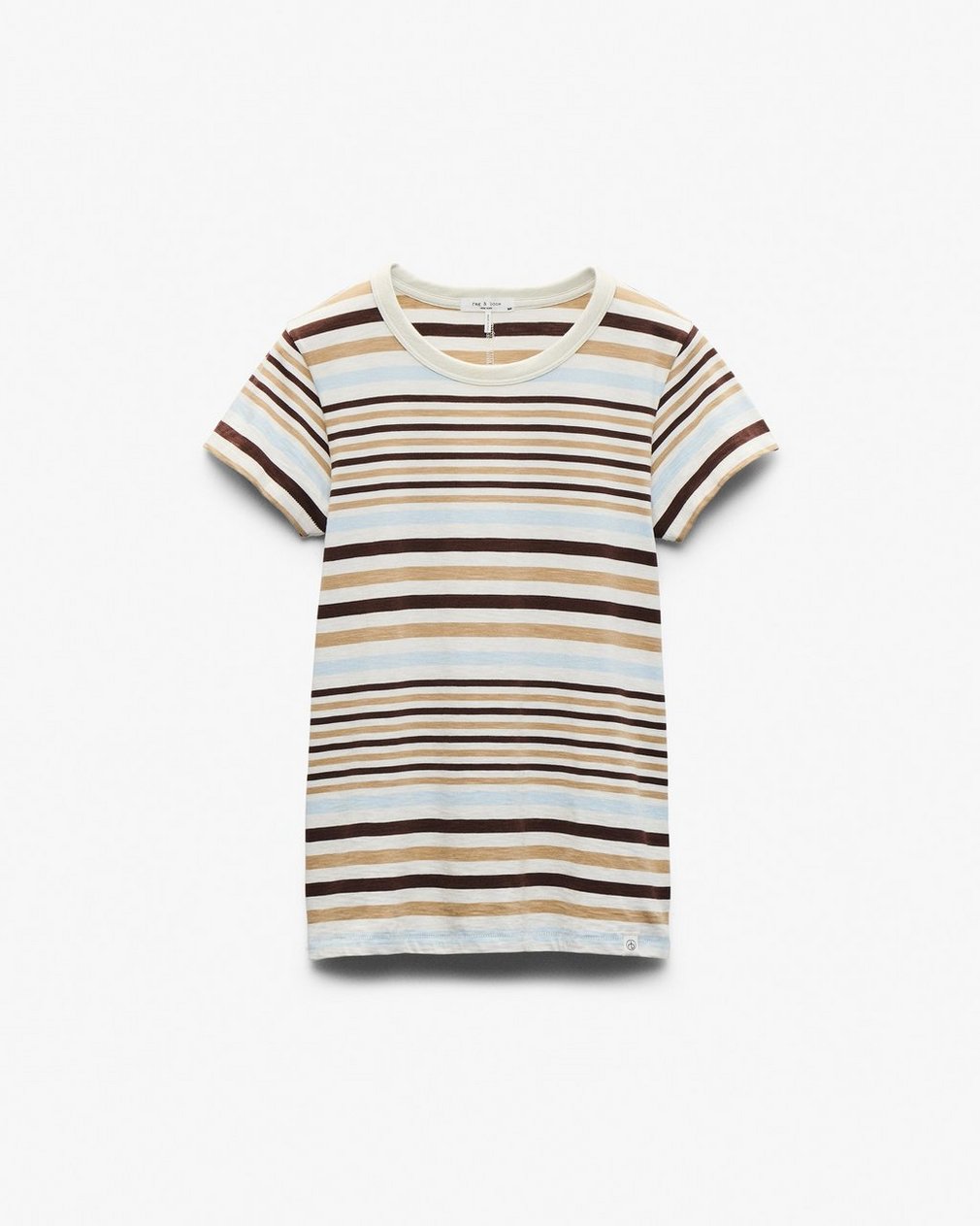 The Slub Striped Tee - Ivory Multi - Image 2