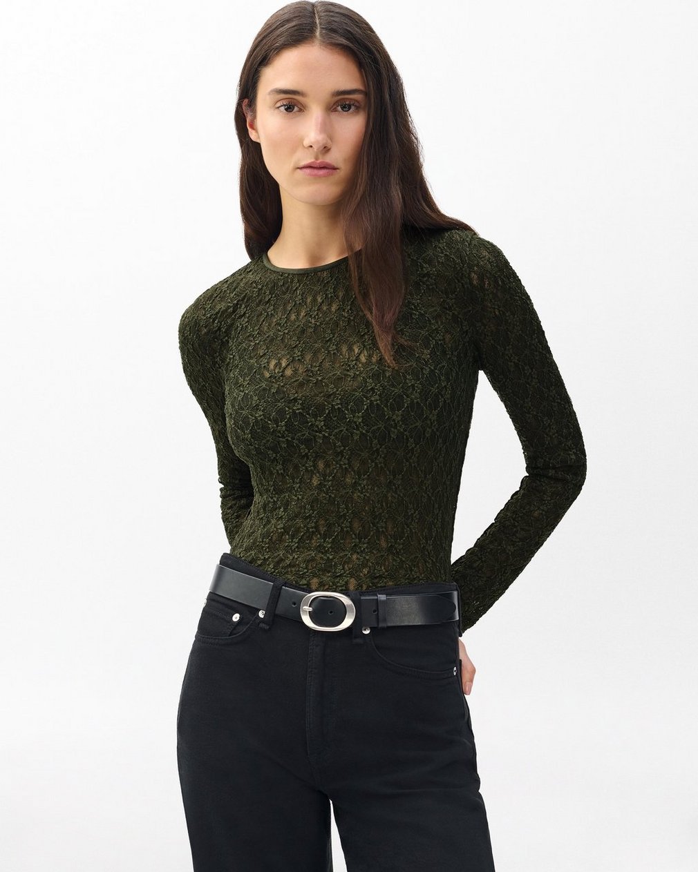 Ellie Lace Top - Army - Image 4