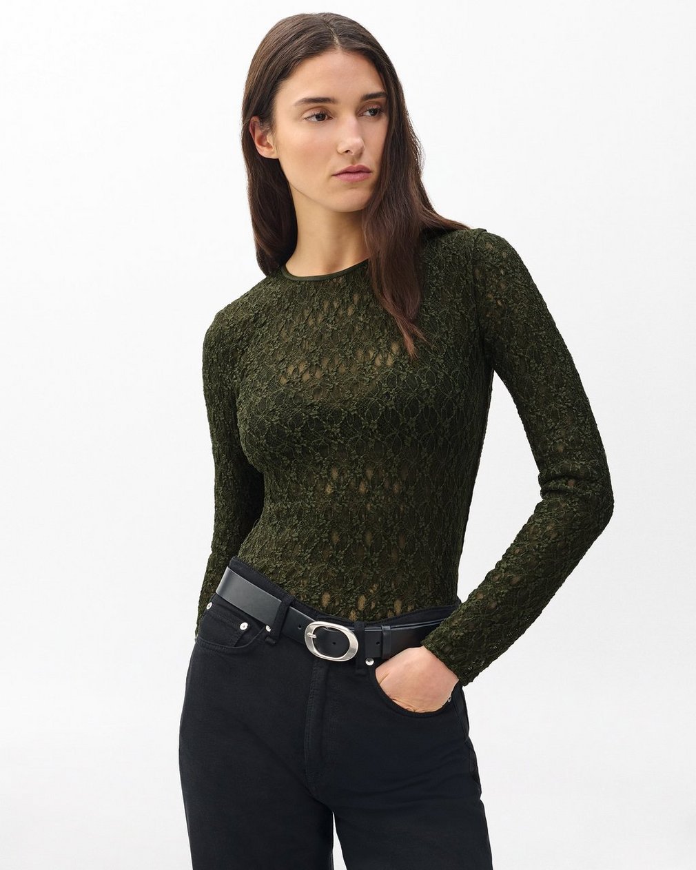 Ellie Lace Top - Army - Image 5
