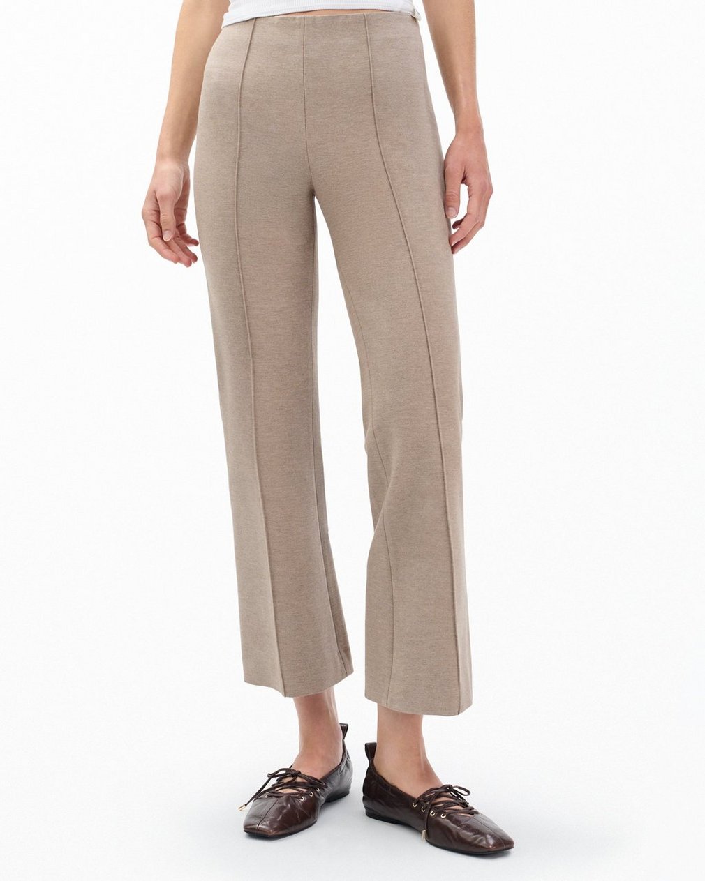Irina Kick Flare Pants - Heather Oatmeal - Image 4