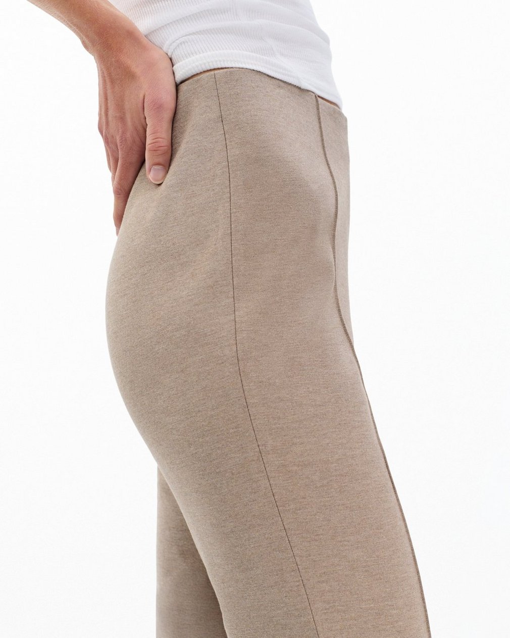 Irina Kick Flare Pants - Heather Oatmeal - Image 5