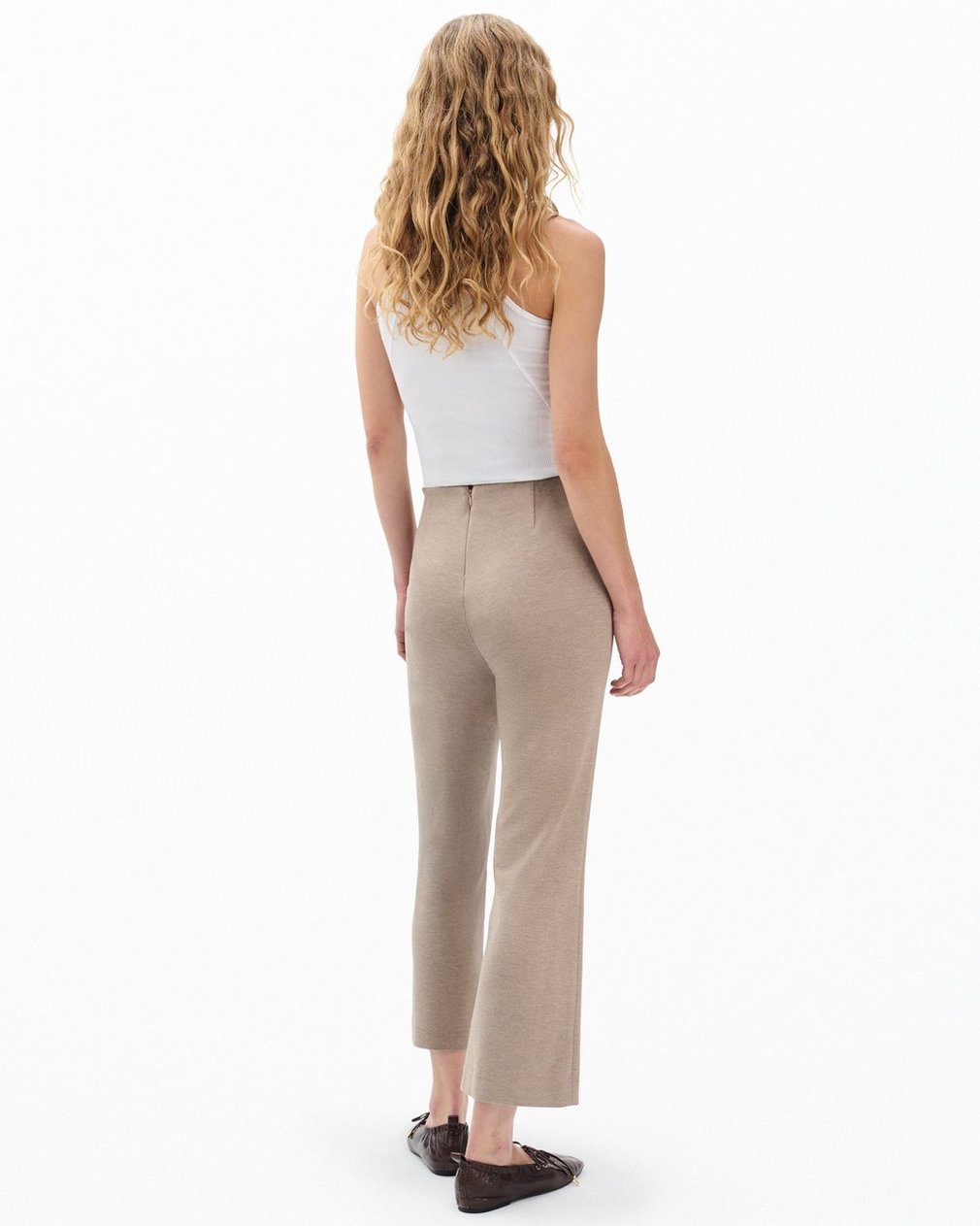 Irina Kick Flare Pants - Heather Oatmeal - Image 6