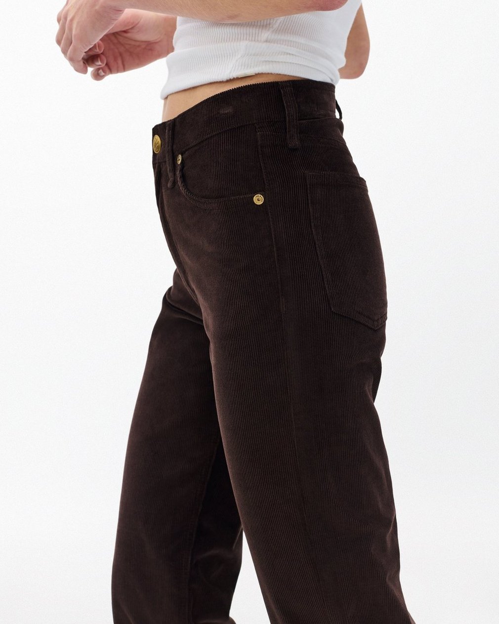 Hadley Wide-Leg Corduroy Pants - Dark Brown - Image 4