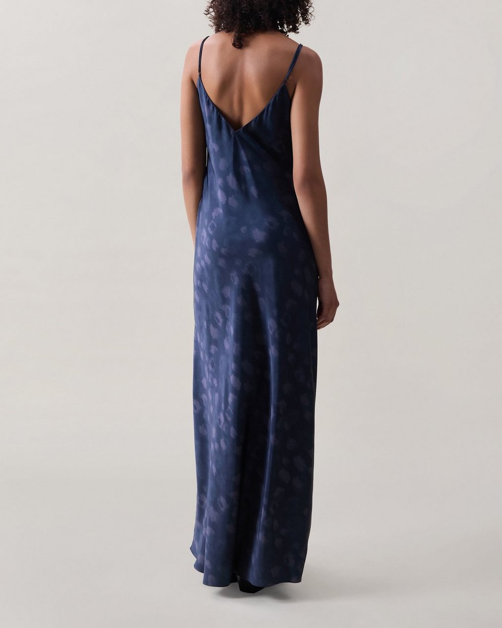 Rissa Satin Slip Dress - Navy Leopard - Image 2