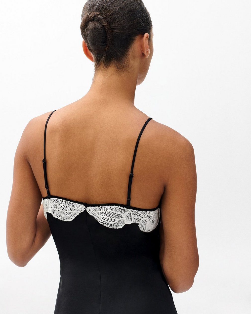 Ann Embroidered Slip Dress - Black - Image 5