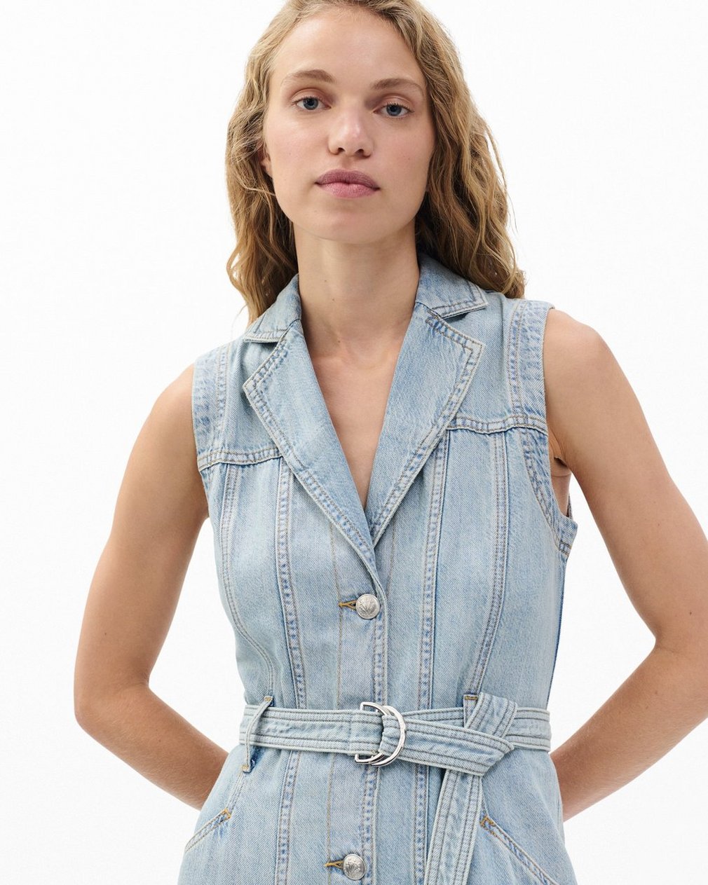 Renata Belted Denim Mini Dress - Mar - Image 4